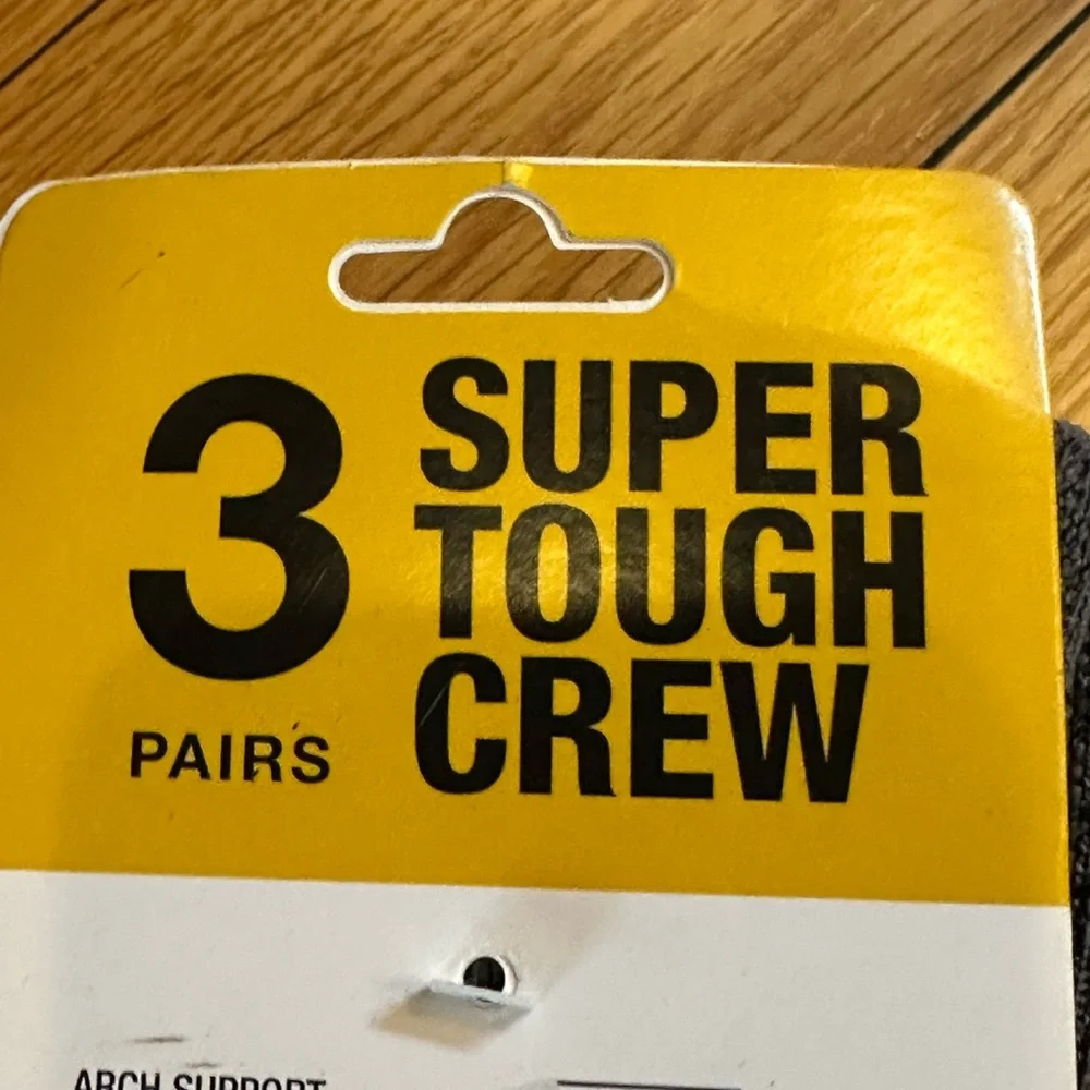 WORK N’ SPORT men’s 3 Pairs Super Tough Crew Socks